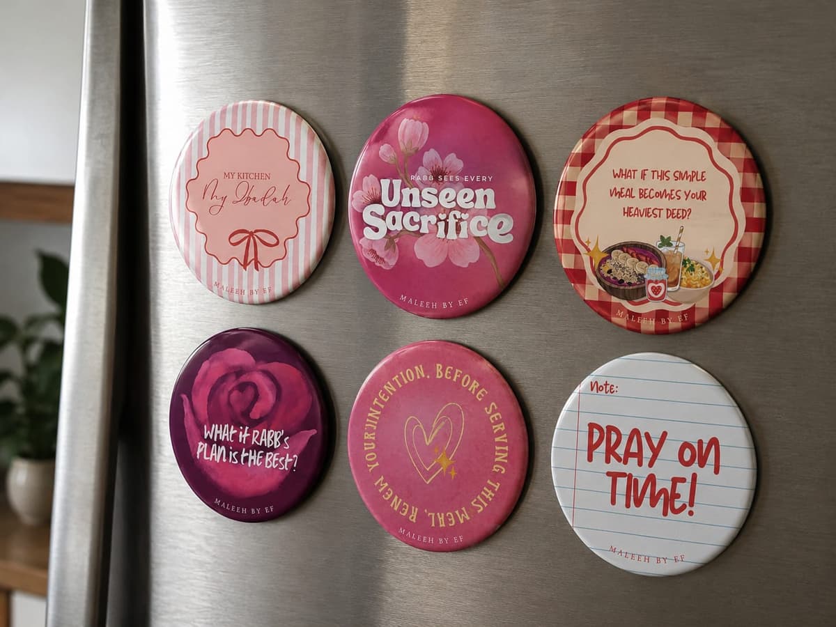 Fridge magnet pink - set of 6